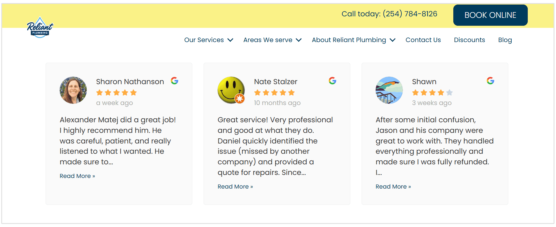 Reliant Plumbing testimonios